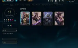 Platina 2 com 130 Champs e 46 Skins +2 Prestigios +1 Rara