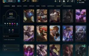 Platina 2 com 130 Champs e 46 Skins +2 Prestigios +1 Rara