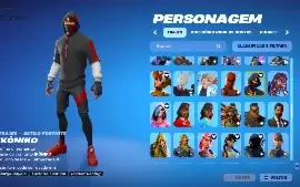 Fortnite Com + 230 Skins com ikonico e glow desde o passe 4