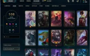 CONTA DIAMANTE 128 SKINS QUASE TODOS CAMPEÕES