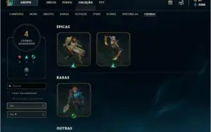 CONTA DIAMANTE 128 SKINS QUASE TODOS CAMPEÕES
