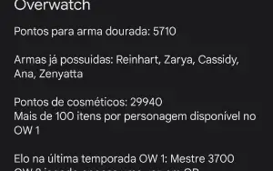 Conta Overwatch - 5630 tokens Ow e +