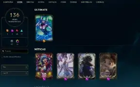 Conta League Of Legends - Level 366, 136 Skins, 146 Campeões