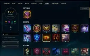 CONTA DE LOL COM MAIS DE 100 SKINS , QUASE TODOS OS CHAMPS
