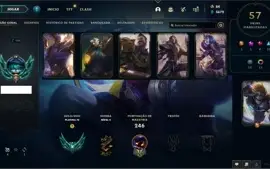 Conta LOL platina 4, 89 campões, faltando os mais recentes