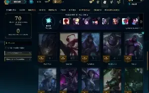 Unranked com 30 Champs e 4 Skins
