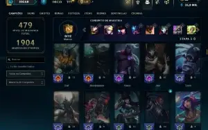 Unranked com TODOS os champs e 224 Skins ( ADC / MID / TOP )