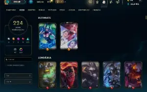 Unranked com TODOS os champs e 224 Skins ( ADC / MID / TOP )