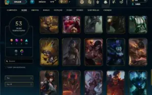 Unranked com 95 Champs e 53 Skins