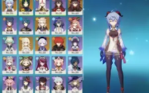Ganyu C1 + Aqua Simulacra + Hutao + Albedo + Diluc + Qiqi 
