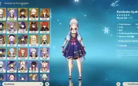 conta genshin(ar57) com 15 t5 diluc e mona com costelaçoes