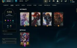 Conta Unranked com 121 Champs e 108 Skins ( MAIN ADC )