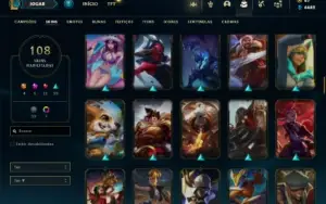 Conta Unranked com 121 Champs e 108 Skins ( MAIN ADC )