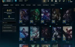 Conta Unranked com 121 Champs e 108 Skins ( MAIN ADC )