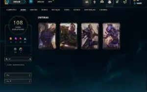 Conta Unranked com 121 Champs e 108 Skins ( MAIN ADC )