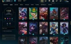 Conta Unranked com 121 Champs e 108 Skins ( MAIN ADC )