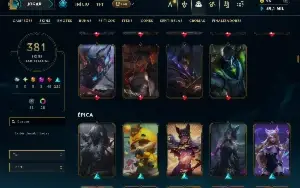 Prata 3 com TODOS os champs e 381 Skins ( ADC / SUP / MID )