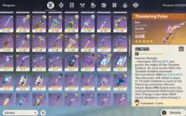 Genshin Impact NA AR60 / 27 5* chars / 16 5* weapons