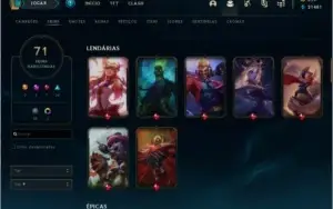 Conta Lol Gold 2, email ok, 71 skins (ultimate), honra 4,2/3