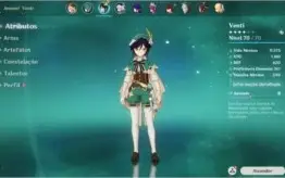 Hu tao / Venti / Raiden - AR 54 / 5 personagens 5*