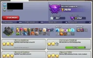 Conta Clash of Clans nivel 100