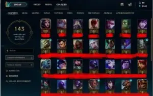 CONTA LOL OURO/GOLD 4 FLEX E SOLO/DUO 55 CAMPEÕES