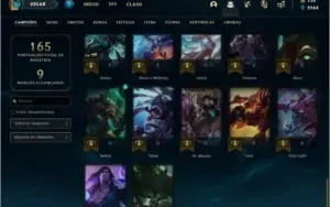 Conta prata 1 com 12 skins e 62 champs