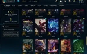 Conta prata 1 com 12 skins e 62 champs
