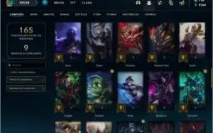 Conta prata 1 com 12 skins e 62 champs