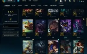 Conta prata 1 com 12 skins e 62 champs