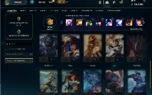 Ouro 1 com 21 Champs e 3 Skins