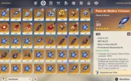 Furina -  Genshin impact AR49 - 6 Personagens 5* + 1 arma 5*