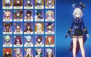 Furina -  Genshin impact AR49 - 6 Personagens 5* + 1 arma 5*