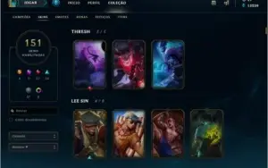 CONTA LEAGUE OF LEGENDS GOLD 3 com 151 skins