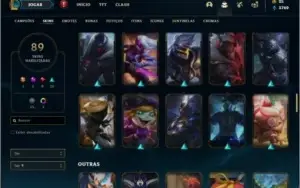 Conta ouro 4 com 150 champs e 89 skins