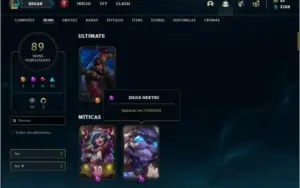 Conta ouro 4 com 150 champs e 89 skins