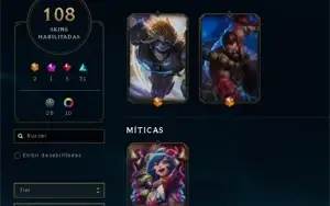 CONTA LOL- 108 SKINS- 156 CHAMPS NO PRECINHO-PASSE TFT