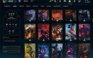 Conta Unranked com TODOS os champs e 127 Skins ( ADC / JG )