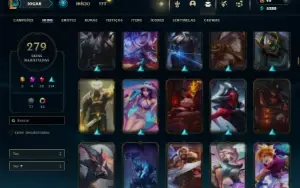 Bronze 1 com TODOS os champs e 279 Skins (JG / TOP)