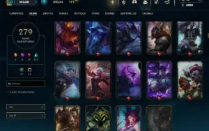 Bronze 1 com TODOS os champs e 279 Skins (JG / TOP)