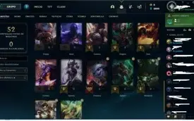 conta platina III com winrate de 60% 4 skins leandárias