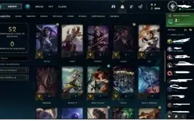 conta platina III com winrate de 60% 4 skins leandárias