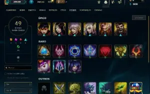 Ouro 3 com 30 Champs e 8 Skins + 2 Fragmentos