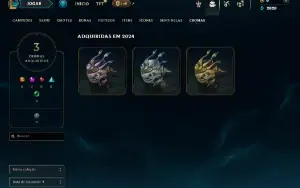 Ouro 3 com 30 Champs e 8 Skins + 2 Fragmentos