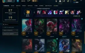 Ouro 3 com 30 Champs e 8 Skins + 2 Fragmentos