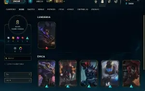 Ouro 3 com 30 Champs e 8 Skins + 2 Fragmentos