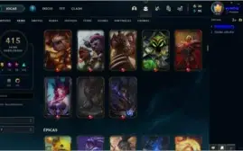 Conta League Of Legends Gold 3 415 Skins Muitas Prestígio