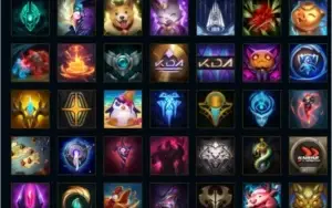 conta com todos os campeões 76 skins, 3 Lendárias, 7 épicas.