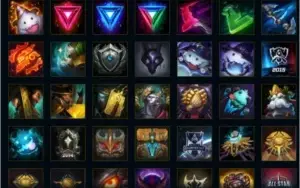 conta com todos os campeões 76 skins, 3 Lendárias, 7 épicas.