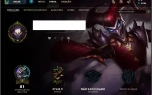 Conta nivel 30 limpa, nunca jogado ranqueada